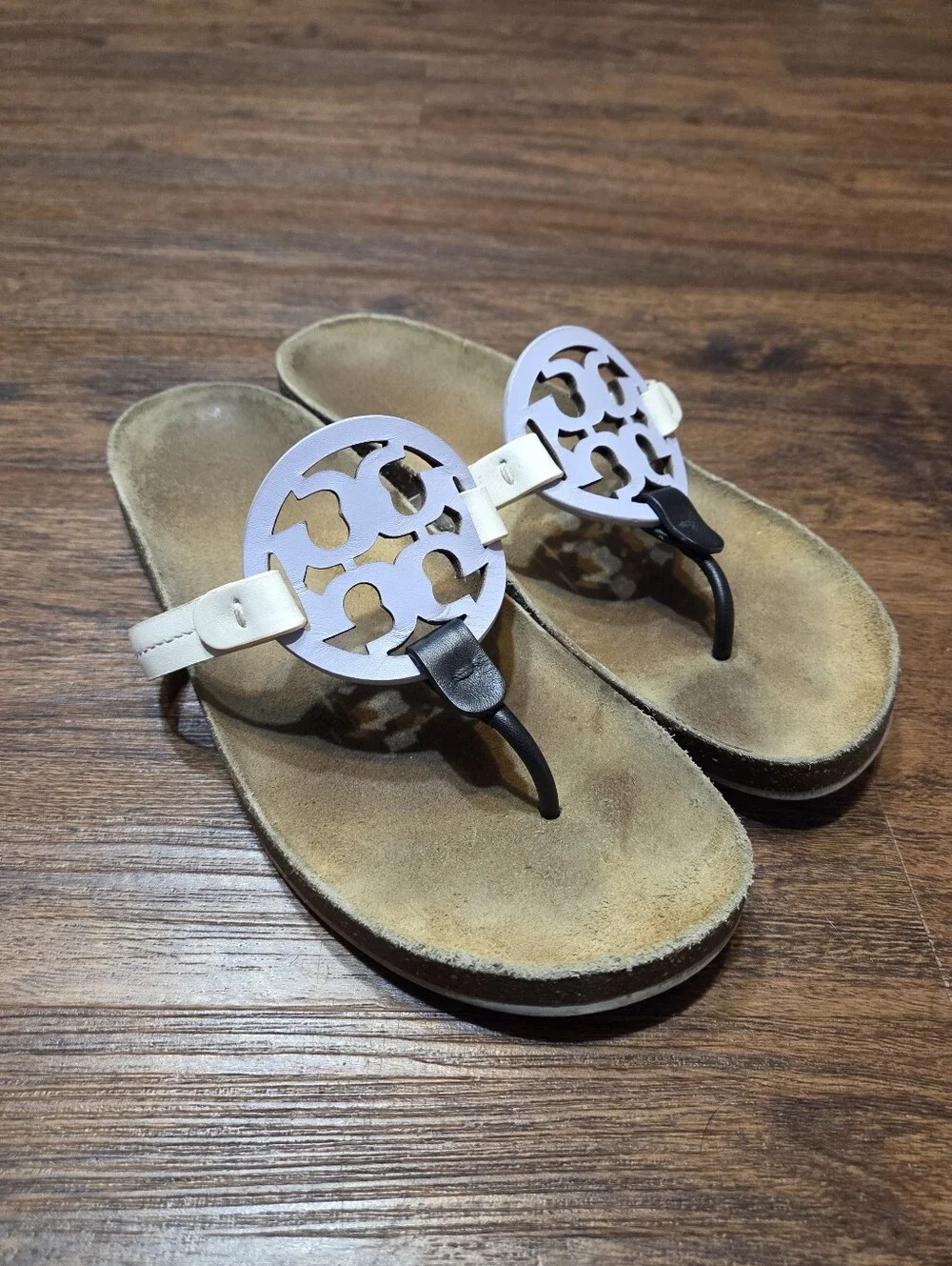 Tory Burch Miller Cloud Spring Lavender Leather Sandals Shoes 9